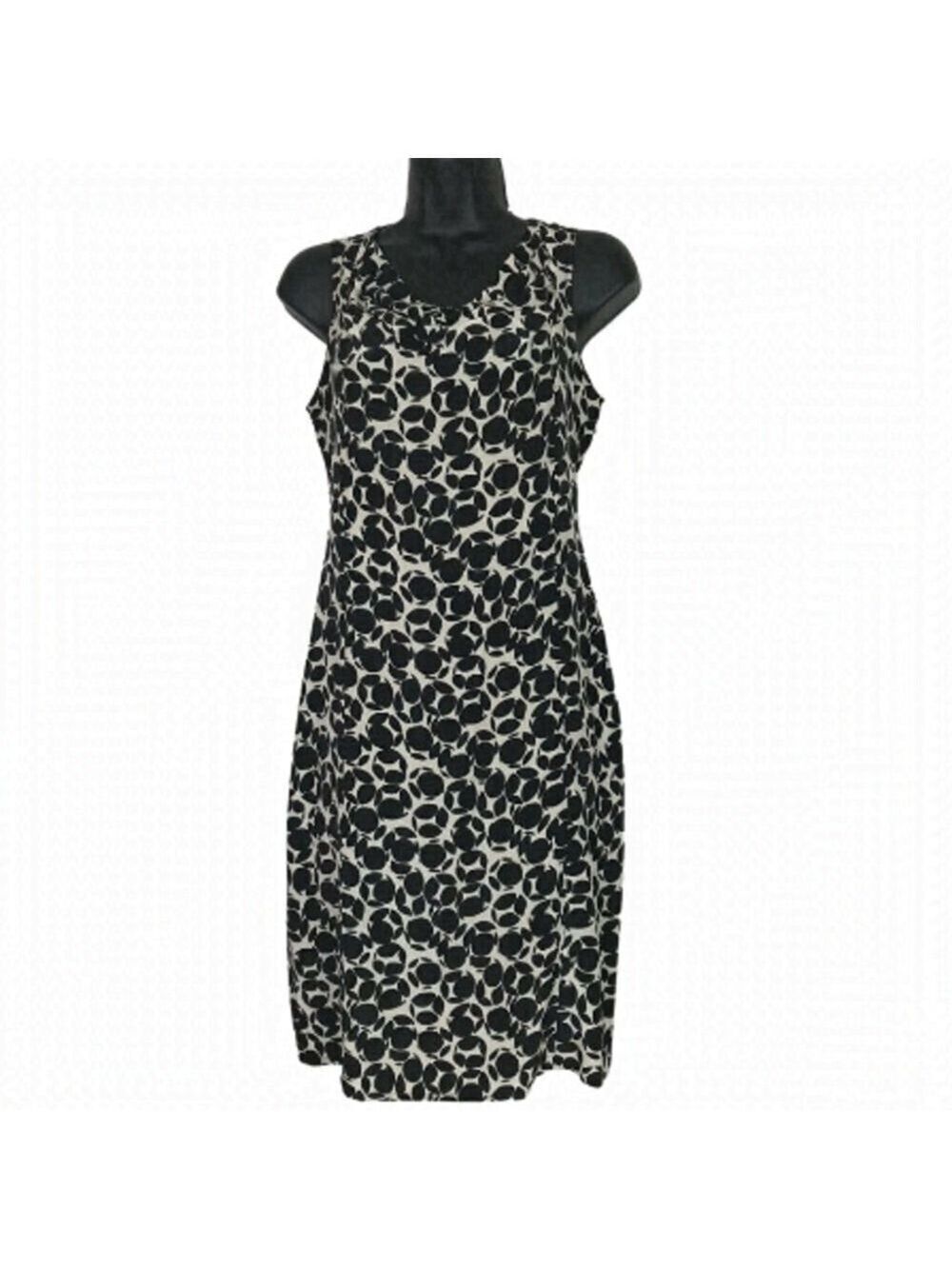 Teenflo Black And White 100% Silk Midi Dress Size 0